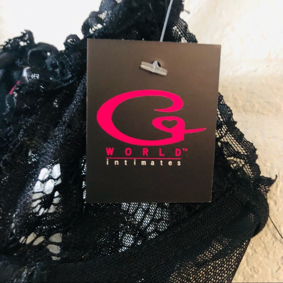 G World Intimates Queen of Hearts Ruffle Lace Open Back Teddy - Picture 9 of 13